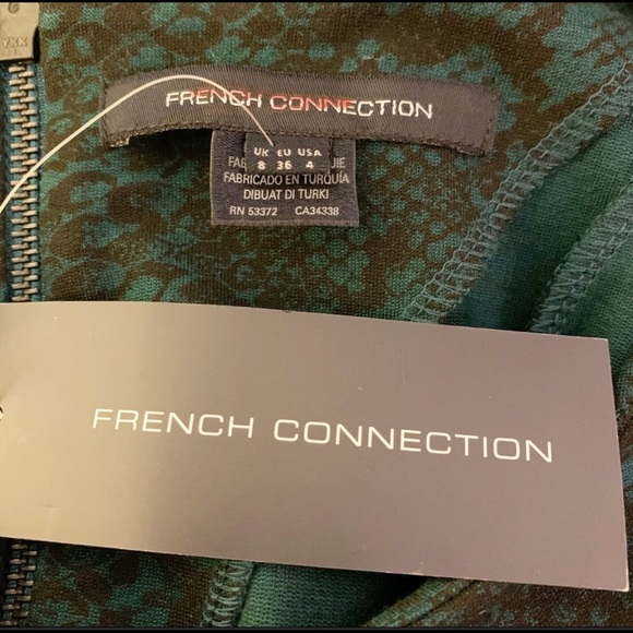 French Connection Green Snakeskin Fitted Dress - Picture 3 of 6